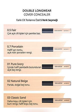 Hafif Yapılı Gün Boyu Yüksek Kapatıcı Peripera Double Longwear Cover Concealer (#05 Fair)