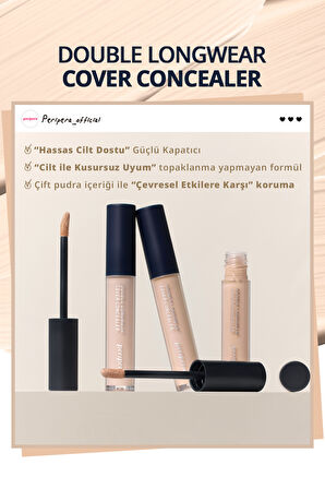 Hafif Yapılı Gün Boyu Yüksek Kapatıcı Peripera Double Longwear Cover Concealer (#07 Porcelain)