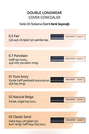 Hafif Yapılı Gün Boyu Yüksek Kapatıcı Peripera Double Longwear Cover Concealer (#07 Porcelain)