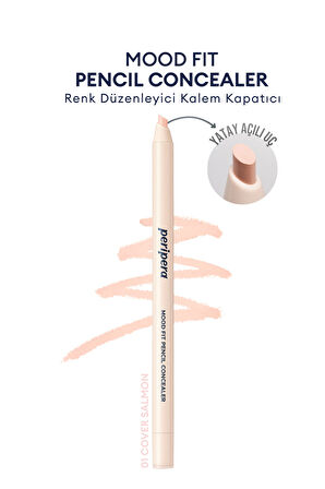 Renk Düzenleyici Kalem Kapatıcı Somon Mercan Rengi PERIPERA Mood Fit Pencil Concealer(001CoverSalmon