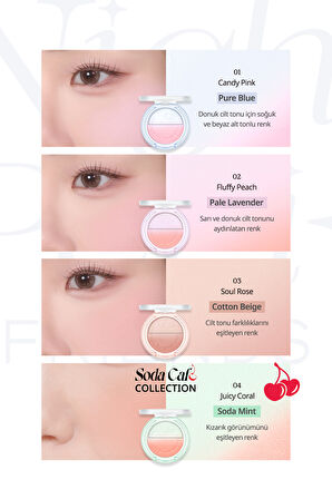 Doğal ve Aydınlık Görünüm Sunan İki Tonlu Allık PERIPERA Pure Blushed Custom Cheek (001 Candy Pink)