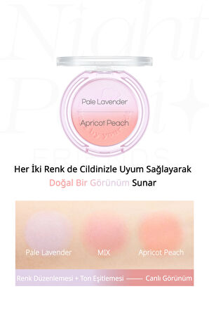 Doğal ve Aydınlık Görünüm Sunan İki Tonlu Allık PERIPERA Pure Blushed Custom Cheek(002 Fluffy Peach)