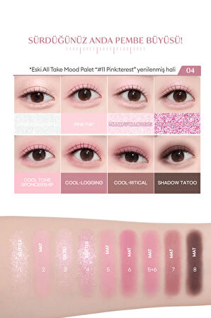 Yoğun Pigmentli 5 Farklı Dokulu Far Paleti Peripera All Take Mood Palette (#004 If Pink Check Dm Plz