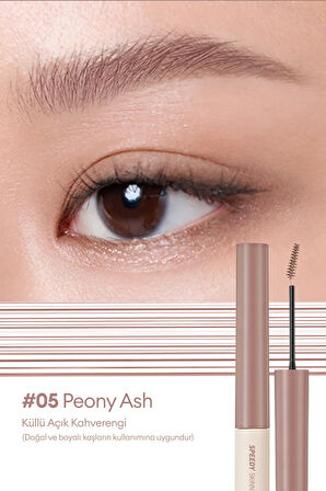 Özel Fırça Tasarımlı, Yoğun Pigmentli Kaş Maskarası PERIPERA Speedy Skinny Brow Mascara 05 Peony Ash