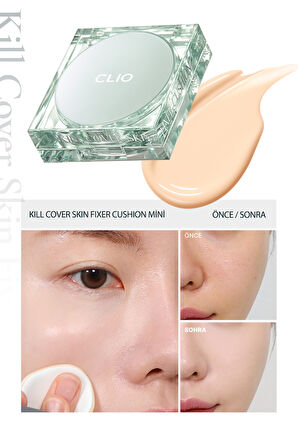 Kalıcı Mat Mini Boy Cushion CLIO Kill Cover Skin Fixer Cushion Mini (21N Linen) SPF50+ PA+++
