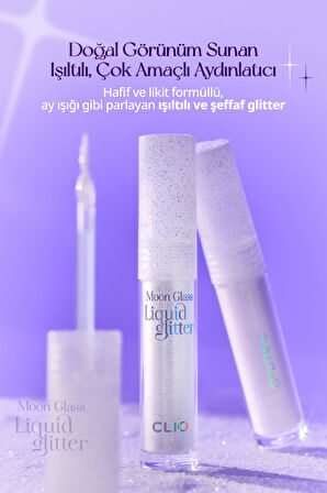 Işıltılı ve Şeffaf Likit Glitter CLIO Moon Glass Liquid Glitter Sweet Cloud (01 Baby Snow)