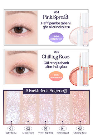 Işıltılı ve Şeffaf Likit Glitter CLIO Moon Glass Liquid Glitter Sweet Cloud (01 Baby Snow)