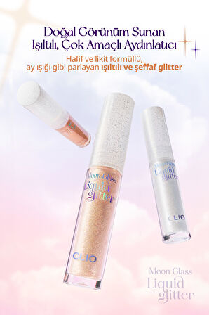 Işıltılı ve Şeffaf Likit Glitter CLIO Moon Glass Liquid Glitter Sweet Cloud (02 Moon Flare)