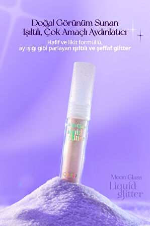 Işıltılı ve Şeffaf Likit Glitter CLIO Moon Glass Liquid Glitter Sweet Cloud (04 Pink Spread)