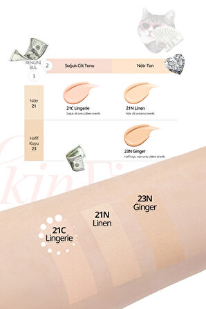 Özel Tasarım Gün Boyu Kalıcı Mat CLIO Kill Cover Skin Fixer Cushion 21C Lingerie Luxury Koshort