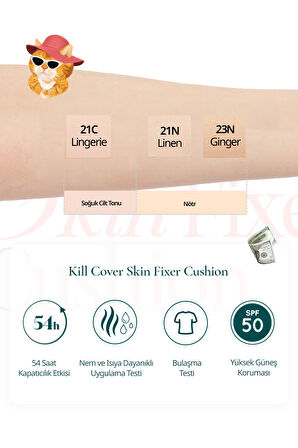 Özel Tasarım Gün Boyu Kalıcı Mat CLIO Kill Cover Skin Fixer Cushion 21C Lingerie Luxury Koshort