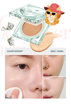 Özel Tasarım Gün Boyu Kalıcı Mat Cushion CLIO Kill Cover Skin Fixer Cushion 23NGinger Luxury Koshort