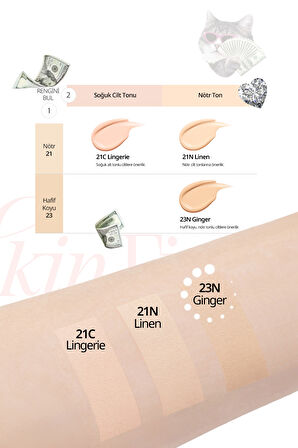 Özel Tasarım Gün Boyu Kalıcı Mat Cushion CLIO Kill Cover Skin Fixer Cushion 23NGinger Luxury Koshort