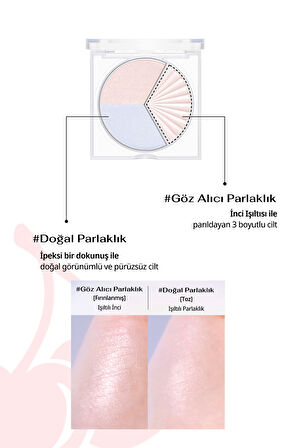 İnci Işıltıları İçeren Aydınlatıcı Paleti PERIPERA V Highlighter Ad (002 Clear Flash)