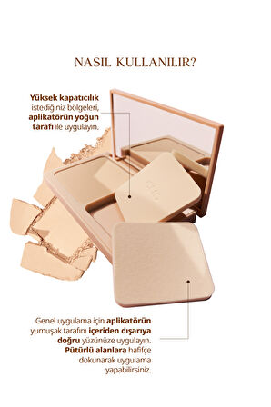 Hafif Yapılı, Pürüzsüz Mat Bitişli Pudra Fondöten CLIO Kill Cover Powder Foundation (21N Linen)