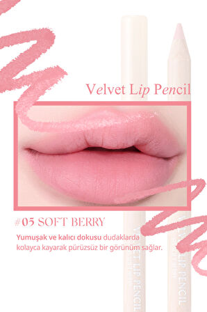 Kremsi Formüle Sahip Dudak Kalemi ve Kalemtıraş Seti CLIO Velvet Lip Pencil Set 05 Soft Berry