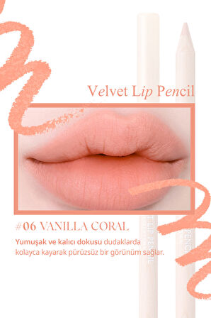 Kremsi Formüle Sahip Dudak Kalemi ve Kalemtıraş Seti CLIO Velvet Lip Pencil Set 06 Vanilla Coral