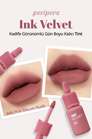 Yüksek Pigmentli, Kadife Görünümlü, Gün Boyu Kalıcı Tint Peripera Ink Velvet (#46 Pink Mauve Nude)