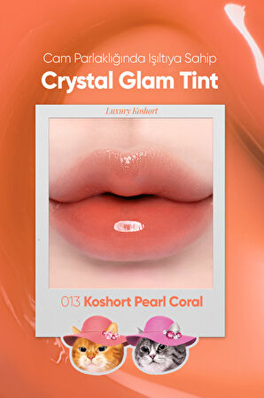 Yapışkanlık Hissi Vermeyen Yoğun Işıltılı Tint CLIO Crystal Glam Tint (13 Koshort Pearl Coral)