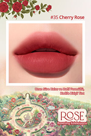 Uzun Süre Kalıcı ve Hafif Formüllü, Kadife Bitişli Tint PERIPERA Ink Airy Velvet (35 Cherry Rose)