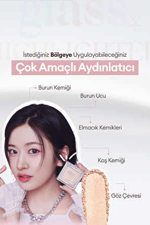 Doğal Görünüm Sunan Altın Işıltılı Aydınlatıcı CLIO Glass&Highlighter(02 Smooth Dough)Luxury Koshort