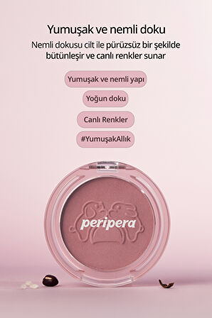 Yumuşak ve Nemli Dokulu Allık PERIPERA Pure Blushed Sunshine Cheek (#24 Mauve Cream) (Tteok Recipe)