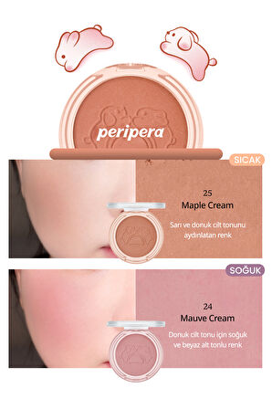 Yumuşak ve Nemli Dokulu Allık PERIPERA Pure Blushed Sunshine Cheek (#25 Maple Cream) (Tteok Recipe)