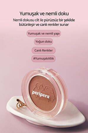 Yumuşak ve Nemli Dokulu Allık PERIPERA Pure Blushed Sunshine Cheek (#25 Maple Cream) (Tteok Recipe)