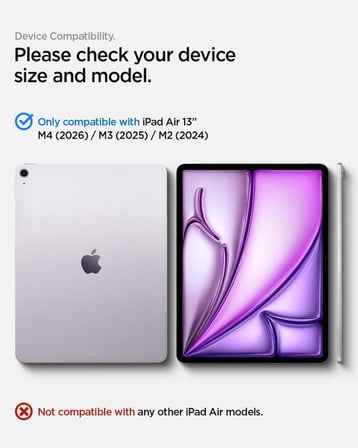 Spigen iPad Air 13'' M4 (2026)/M3 (2025)/M2 (2024) ile Uyumlu Kılıf Ultra Hybrid Pro Black - Teşhir