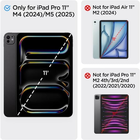 Spigen iPad Pro 11'' M5 (2025) / 11'' M4 (2024) Kılıf Air Skin Pro Black - Teşhir