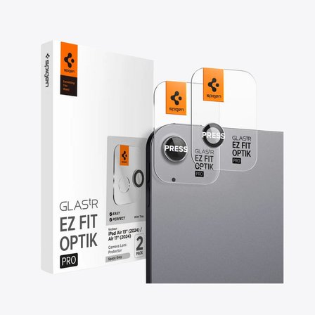 Spigen iPad Air 13\'\' (2024) / iPad Air 11\'\' (2024) Kamera Lens Camı Koruyucu Glas.tR EZ Fit Optik Pro (2 Adet)