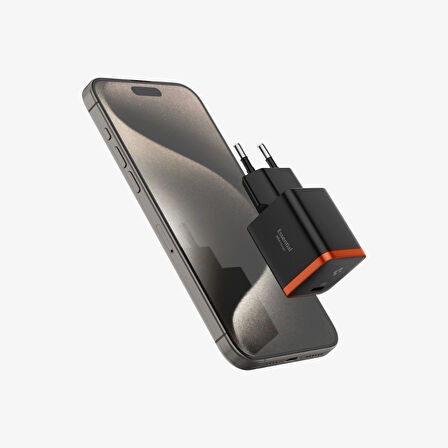 Spigen 30W USB-C Mini Adaptör - Samsung PPS Destekli Hızlı Şarj Aleti iPhone & Android & iPad & MacBook Type-C EE301 Black - ACH08448