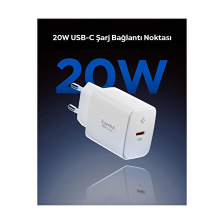Spigen 20W USB-C Mini Hızlı Şarj Aleti Samsung PPS / Şarj Isısını Düşürür GaN Destekli Akım Korumalı Güç Adaptörü