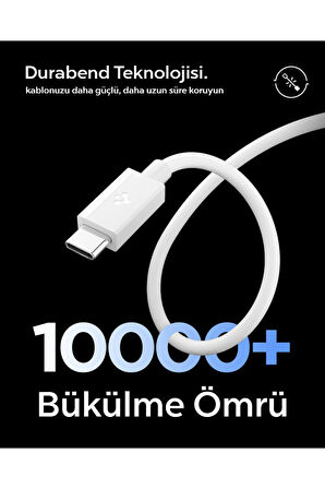 Spigen Essential 2M USB-C to USB-C 60W Kablo ACA08719 Beyaz