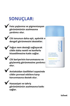 APOTHE UV CERA6X LACTO AQUA SUN ESS. SPF50+/PA+++ 50 ml Nemlendirici güneş kremi özü