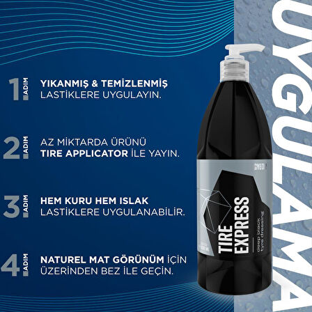 GYEON Q²M Tire Express Lastik Parlatıcı ve Koruyucu - 500 ml -Su Bazlı Jel Oto Lastik Cilası