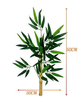 5li Set Yapay Bambu Sopası 6 Yapraklı 50cm Yapay Çiçek Bambu Duvarı Separatör Çiçeği Yapay Çiçek