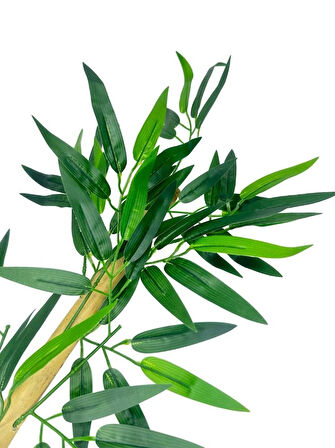 5li Set Yapay Bambu Sopası 6 Yapraklı 50cm Yapay Çiçek Bambu Duvarı Separatör Çiçeği Yapay Çiçek