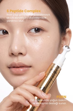 ALN NAB PDRN, 6 Peptide Complex Göz Çevresi Serumu 15 ml, Soğuk Rollerball Başlıklı Anti-Aging Bakım, İnce Çizgi, Kırışıklık, Göz Altı Torbası ve Morluk Görünümüne Karşı Destek