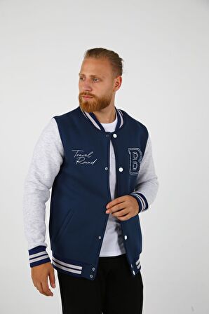 BRG İndigo-Melanj Erkek Kolej Regular Fit Ceket