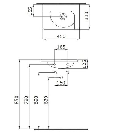 Bocchi Taormina Arch 45 cm Lavabo Antrasit 1015-020-0126