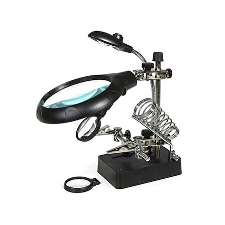 MASA ÜSTÜ LEDLİ MİNİ BÜYÜTEÇ HAVYA STAND PCB TUTUCU MG16129-C
