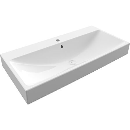 Bocchi Scala Tezgah Üstü Lavabo 100 cm Mat Beyaz 1079-002-0126