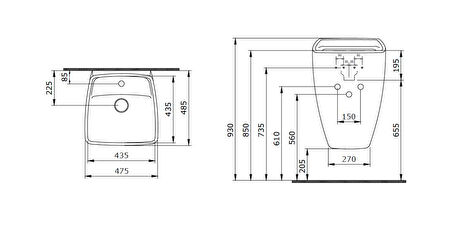 Bocchi Firenze Asma Monoblok Lavabo Parlak Beyaz 1082-001-0126