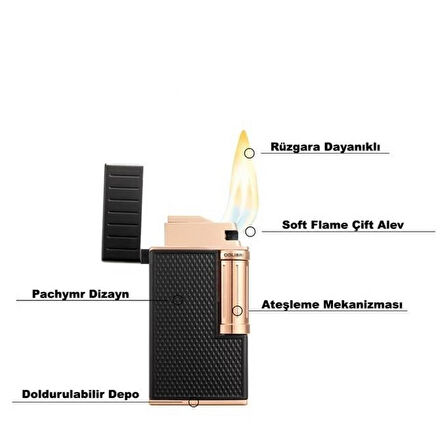 Colibri Julius Çift Alevli Puro Çakmağı Lacivert