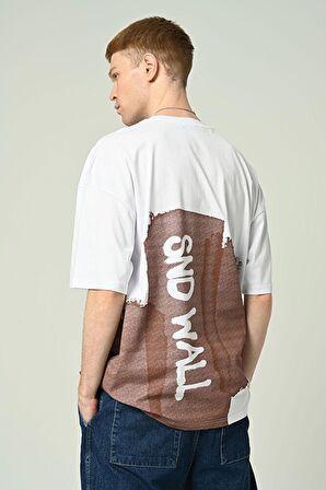 Erkek Baskılı Oversize Kısa Kollu T-Shirt