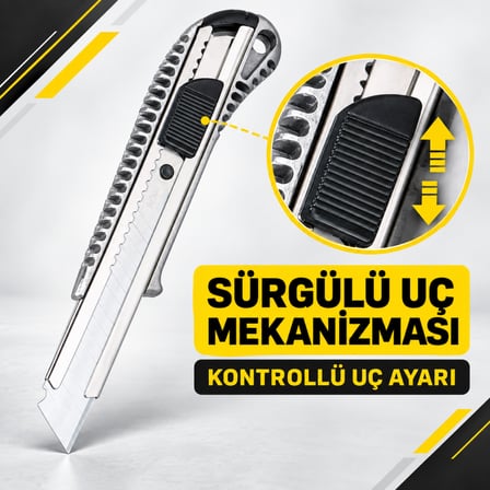 SGS Profesyonel Alüminyum Maket Bıçağı – 3 Adetli Ekonomik Paket