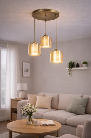 Sarkit Çiftcam 3'lü Sarkit Eskitme Modern Avize