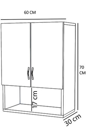 2 Kapaklı, Aynasız Moda Banyo Lavabo Dolabı, Aynasız Üst Dolabı Beyaz