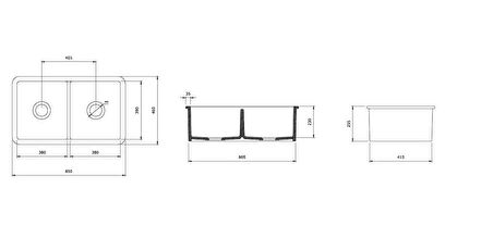 Bocchi Sotto Çift Gözlü Eviye 85 Cm Beyaz 1640-001-0120-01